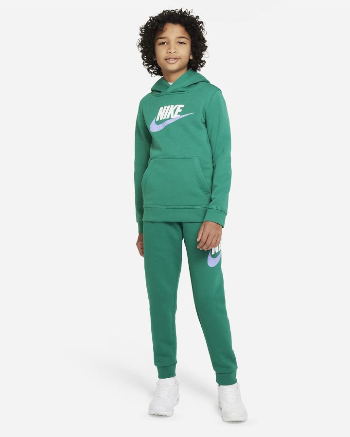 Sudadera Con Capucha Nike Sportswear Club Fleece Kids Niña Verde | EMZSJ-2071