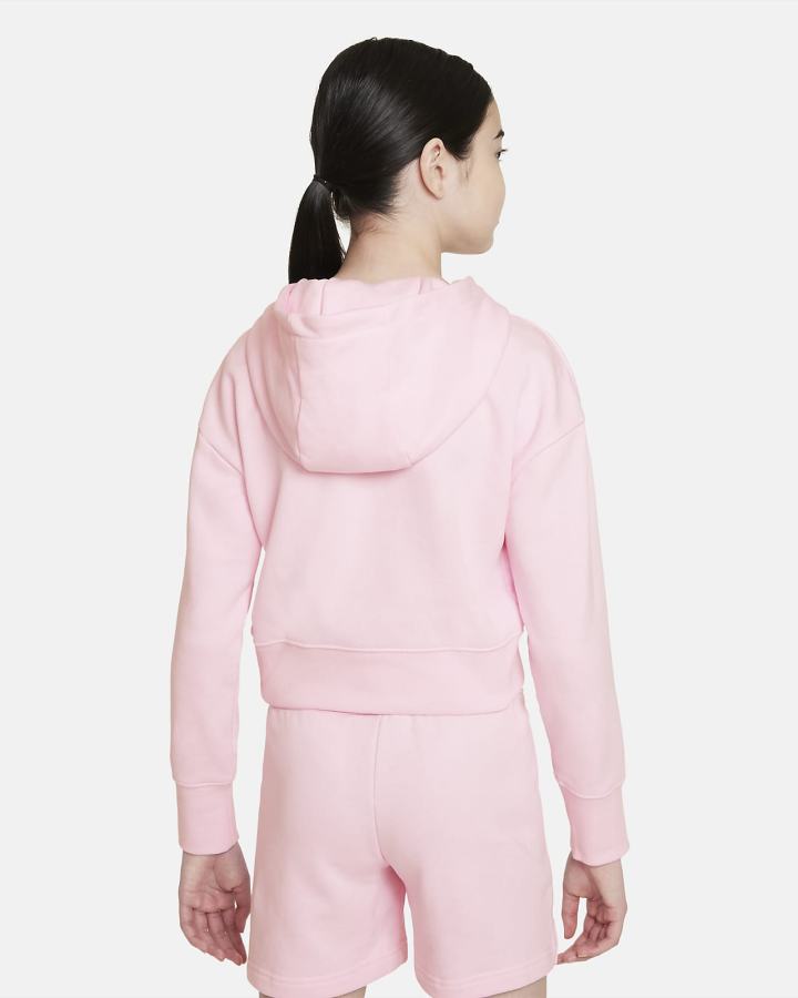 Sudadera Con Capucha Nike Sportswear Club Kids French Terry Cropped (Extended Size) Niña Rosas Blancas | EOFKJ-6482