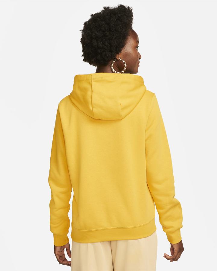 Sudadera Con Capucha Nike Sportswear Club Fleece Mujer Amarillo Blancas | EQNDV-8169