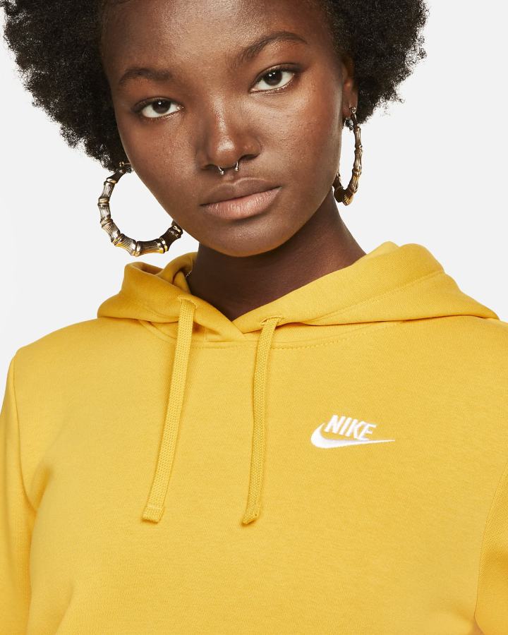 Sudadera Con Capucha Nike Sportswear Club Fleece Mujer Amarillo Blancas | EQNDV-8169