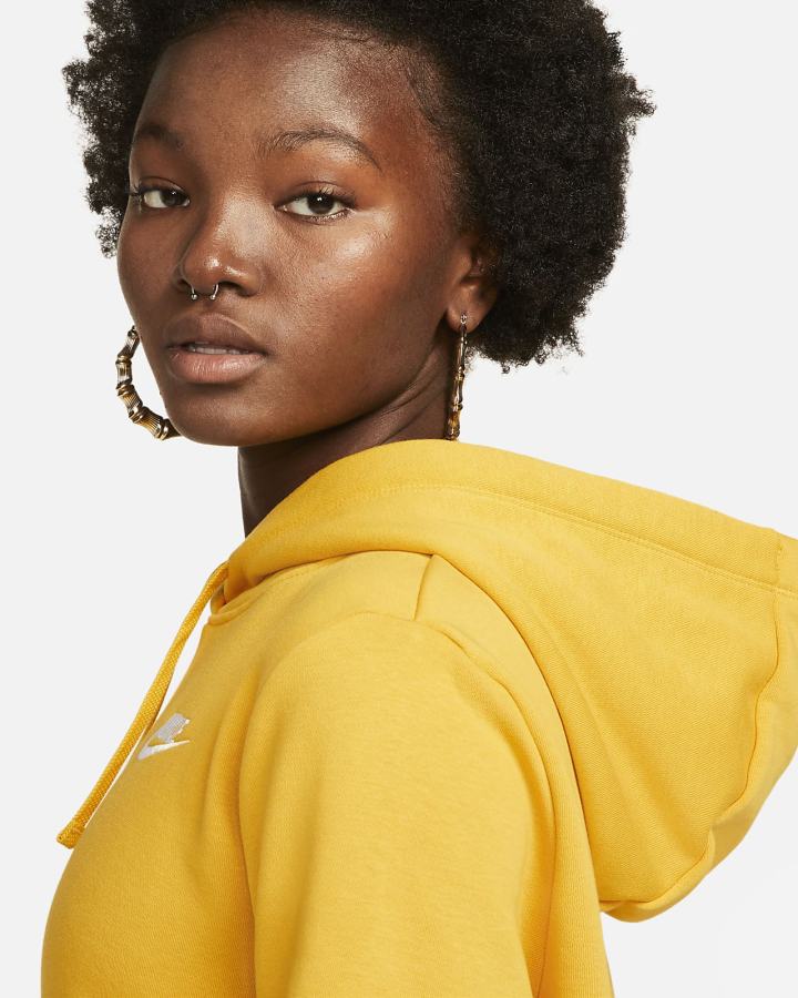 Sudadera Con Capucha Nike Sportswear Club Fleece Mujer Amarillo Blancas | EQNDV-8169