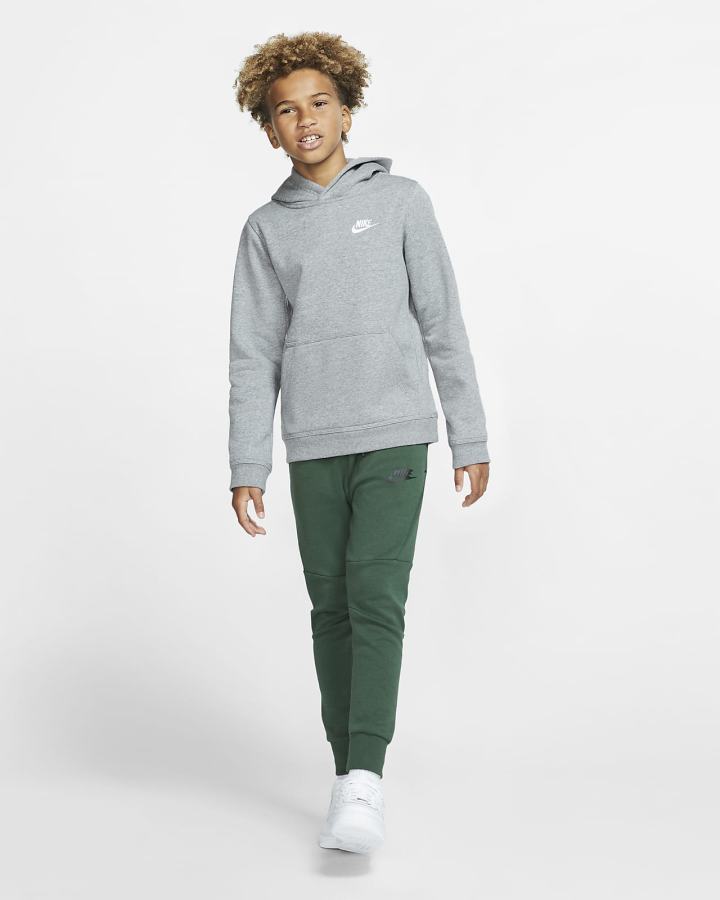 Sudadera Con Capucha Nike Sportswear Club Kids Niño Gris Oscuro Blancas | FGQDK-1304