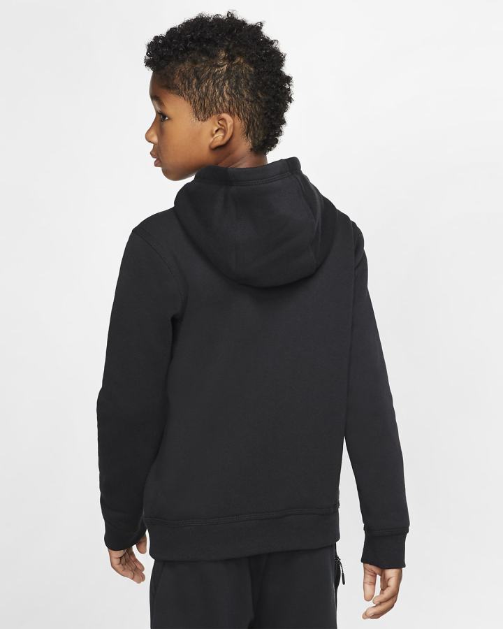 Sudadera Con Capucha Nike Sportswear Club Kids Niño Negras Blancas | FRKMZ-5496
