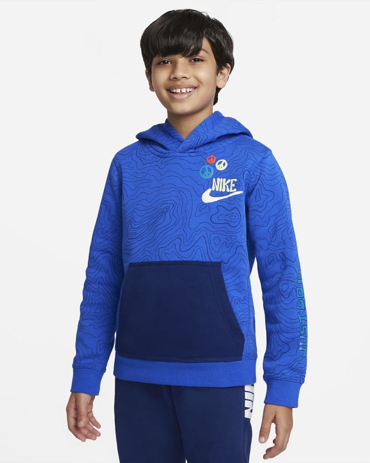 Sudadera Con Capucha Nike Sportswear Club Kids Niño Azul Real Azules | FTIQM-3564