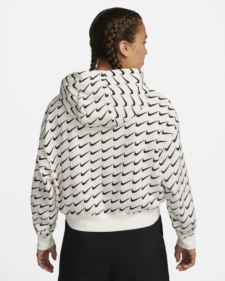 Sudadera Con Capucha Nike Sportswear Club Fleece Monogram (Plus Size) Mujer Blancas Negras | FUBGR-1853