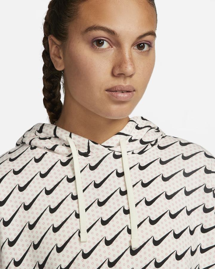 Sudadera Con Capucha Nike Sportswear Club Fleece Monogram (Plus Size) Mujer Blancas Negras | FUBGR-1853