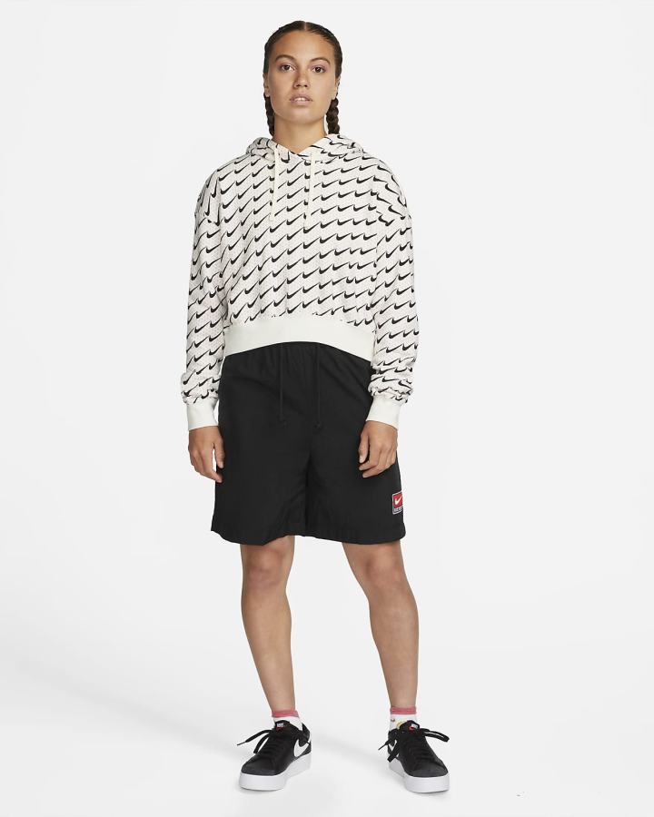 Sudadera Con Capucha Nike Sportswear Club Fleece Monogram (Plus Size) Mujer Blancas Negras | FUBGR-1853