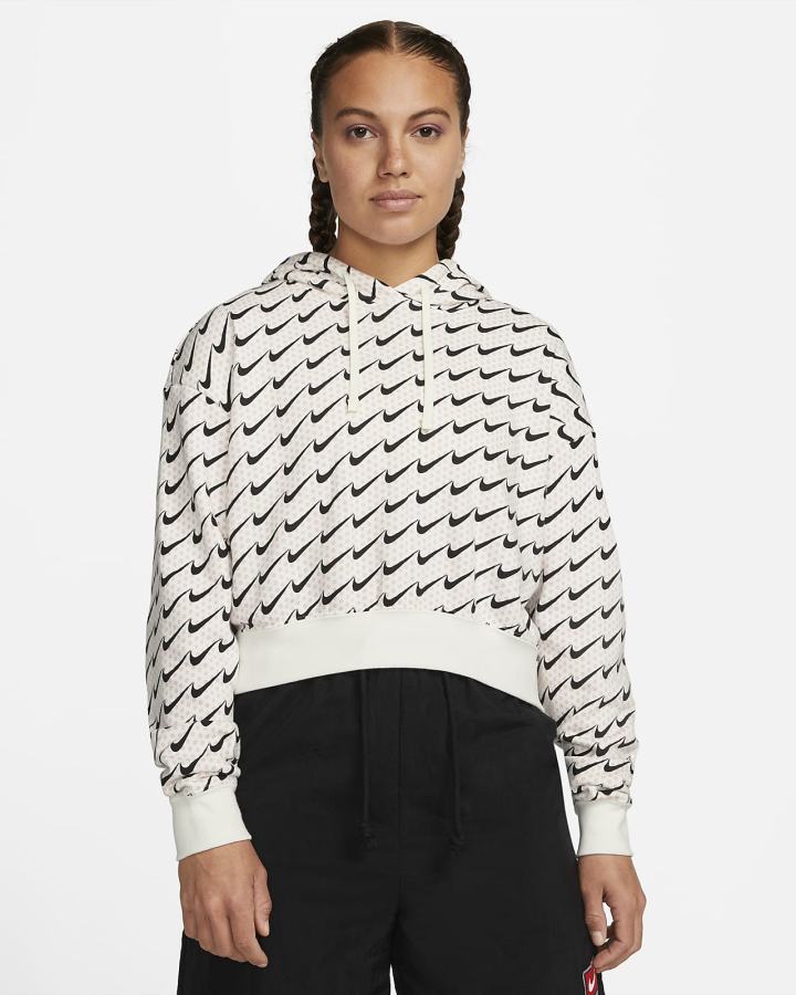 Sudadera Con Capucha Nike Sportswear Club Fleece Monogram (Plus Size) Mujer Blancas Negras | FUBGR-1853