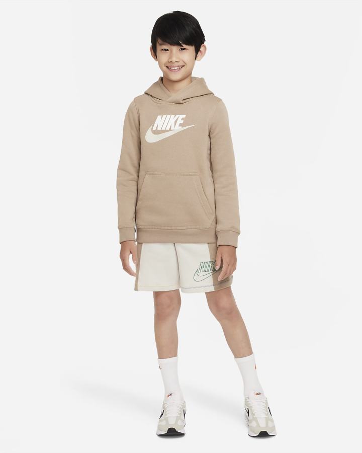 Sudadera Con Capucha Nike Sportswear Club Fleece Kids Niña Kaki | GQTYX-9815