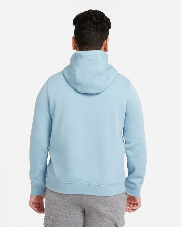 Sudadera Con Capucha Nike Sportswear Club Kids Niño Azules Blancas | HDANS-7230