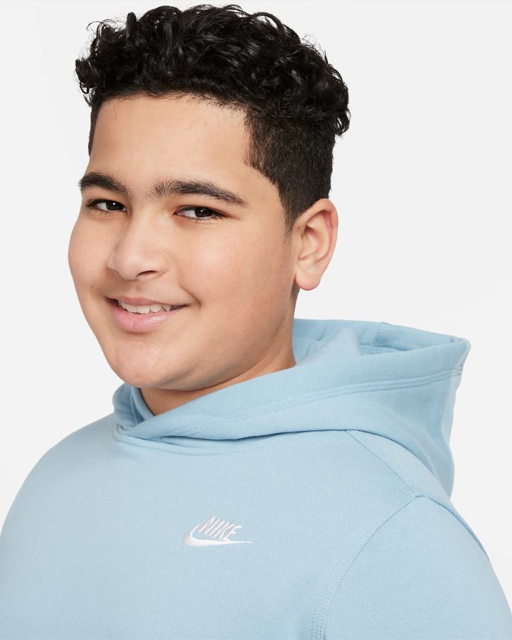 Sudadera Con Capucha Nike Sportswear Club Kids Niño Azules Blancas | HDANS-7230