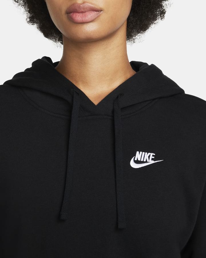 Sudadera Con Capucha Nike Sportswear Club Fleece Mujer Negras Blancas | IMOXY-7102