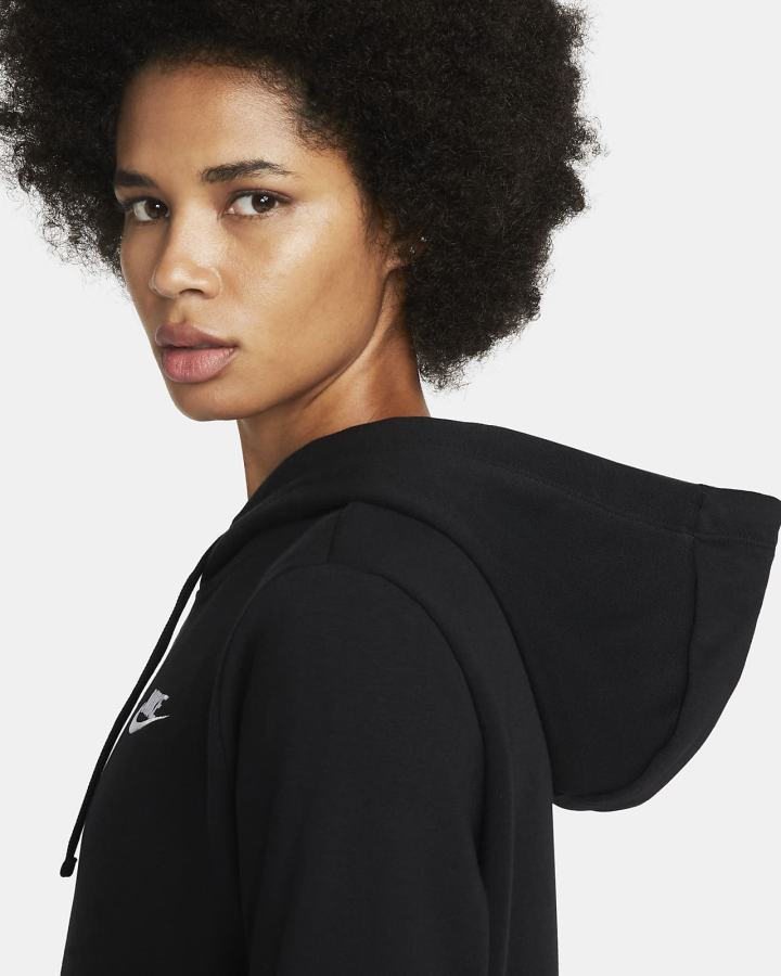 Sudadera Con Capucha Nike Sportswear Club Fleece Mujer Negras Blancas | IMOXY-7102