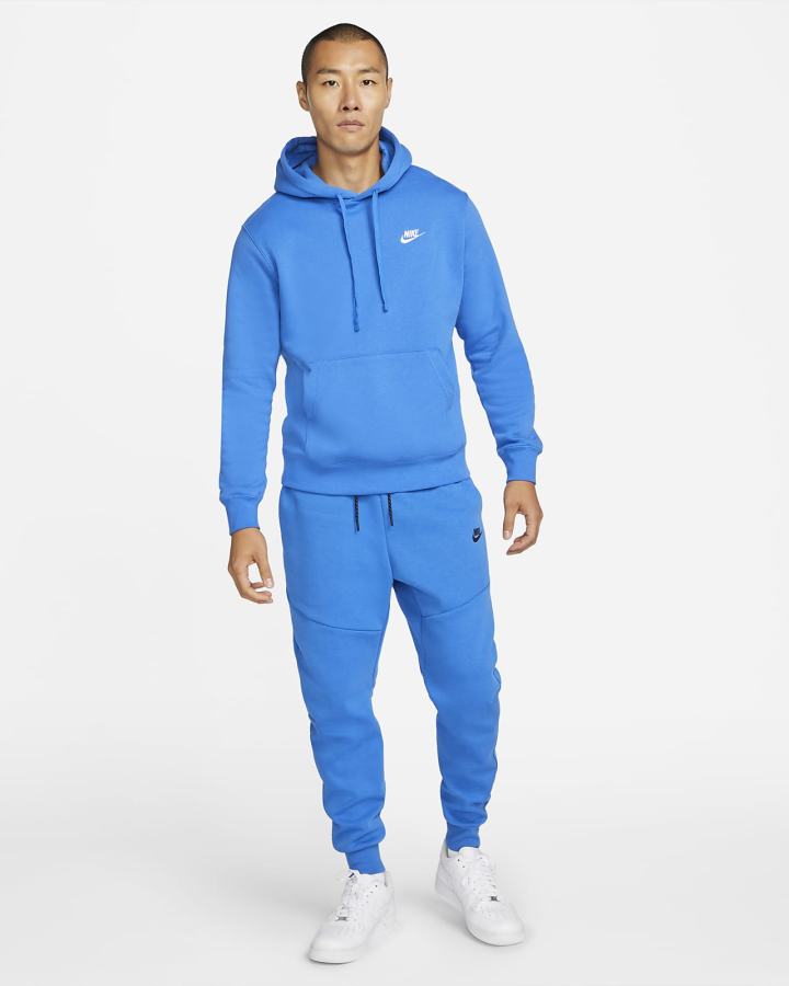Sudadera Con Capucha Nike Sportswear Club Fleece Mujer Azules Blancas | ISOPL-1874