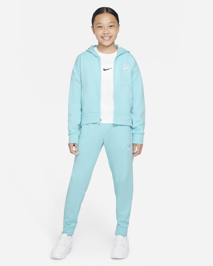 Sudadera Con Capucha Nike Sportswear Club Fleece Kids Full-Zip Niña Blancas | JGUOD-0356