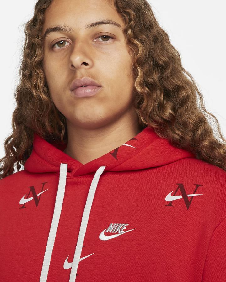 Sudadera Con Capucha Nike Sportswear Club Hombre Rojas Gris | JNKWU-4903