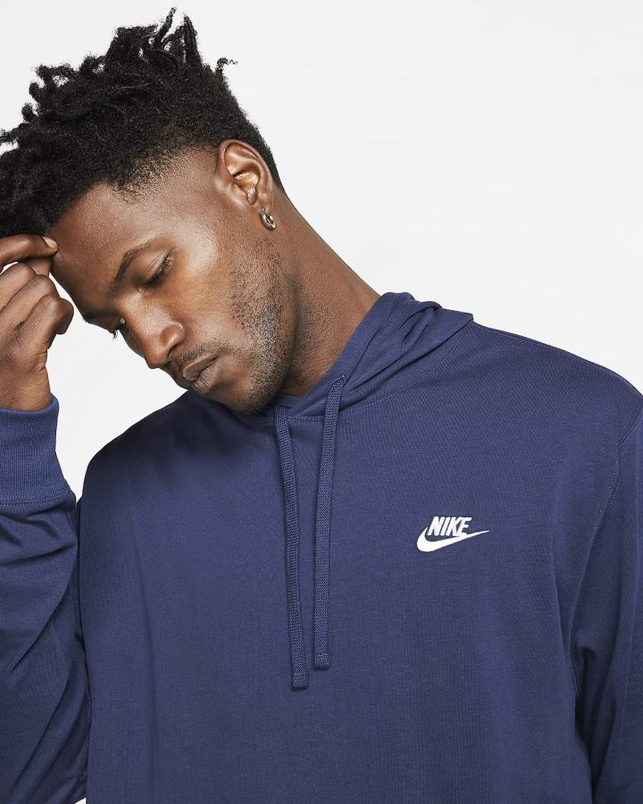 Sudadera Con Capucha Nike Sportswear Club Hombre Azul Marino Blancas | JONMH-9536