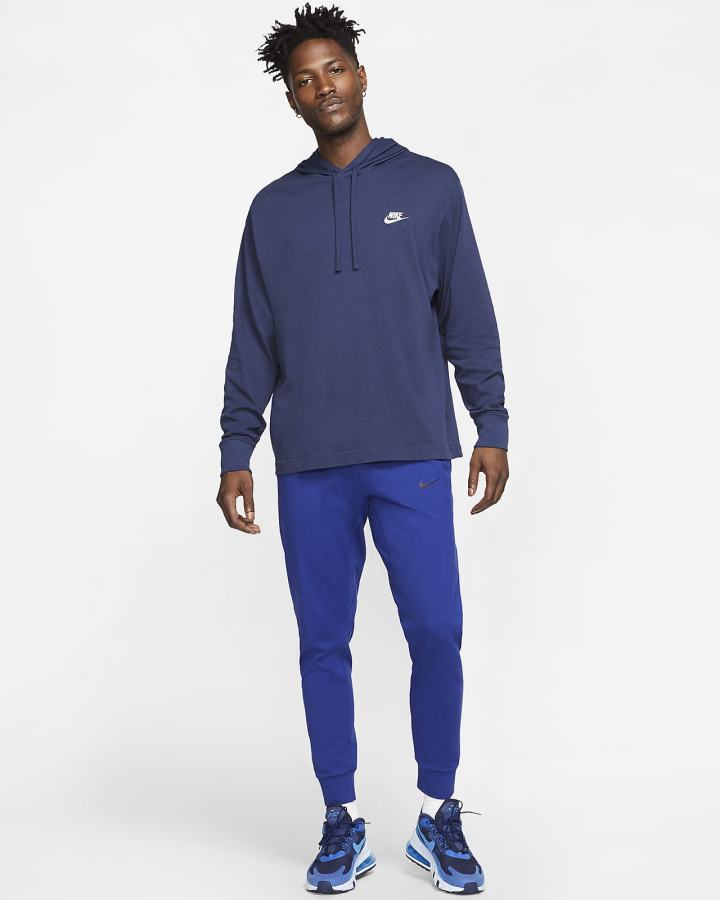 Sudadera Con Capucha Nike Sportswear Club Hombre Azul Marino Blancas | JONMH-9536
