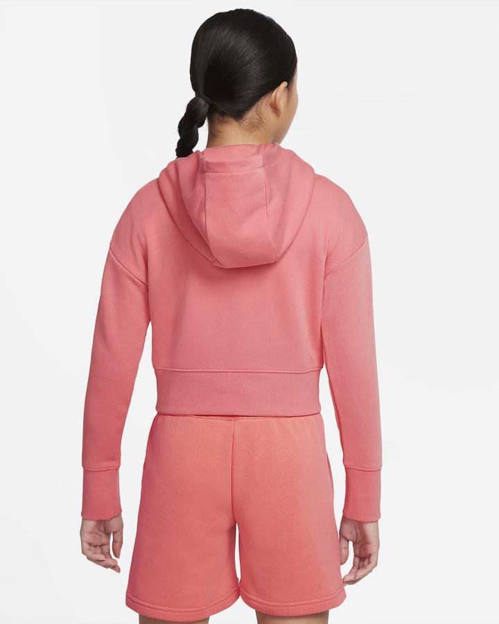 Sudadera Con Capucha Nike Sportswear Club Kids French Terry Cropped (Extended Size) Niña Rosas Azules Blancas | JQDFB-2038