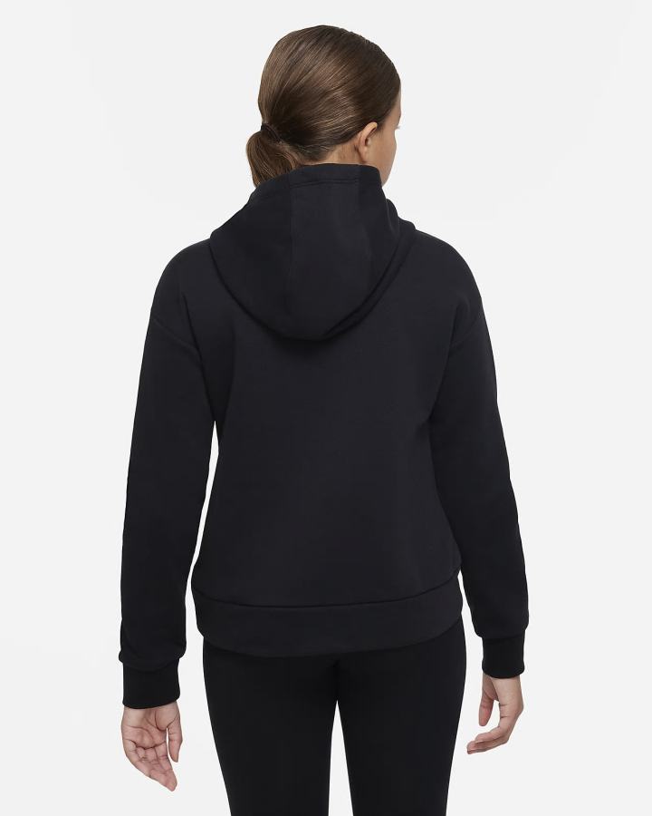Sudadera Con Capucha Nike Sportswear Club Fleece Kids Niña Negras Blancas | JZOBA-6920