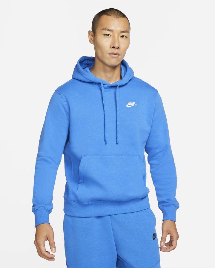Sudadera Con Capucha Nike Sportswear Club Fleece Hombre Azules Blancas | KJYWH-4876