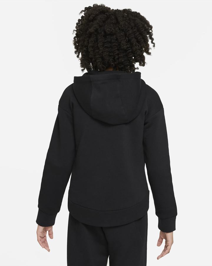 Sudadera Con Capucha Nike Sportswear Club Fleece Kids Full-Zip Niña Negras Blancas | KNGOM-9307