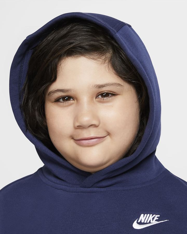 Sudadera Con Capucha Nike Sportswear Club Kids Niño Azul Marino Blancas | KYAWR-0179
