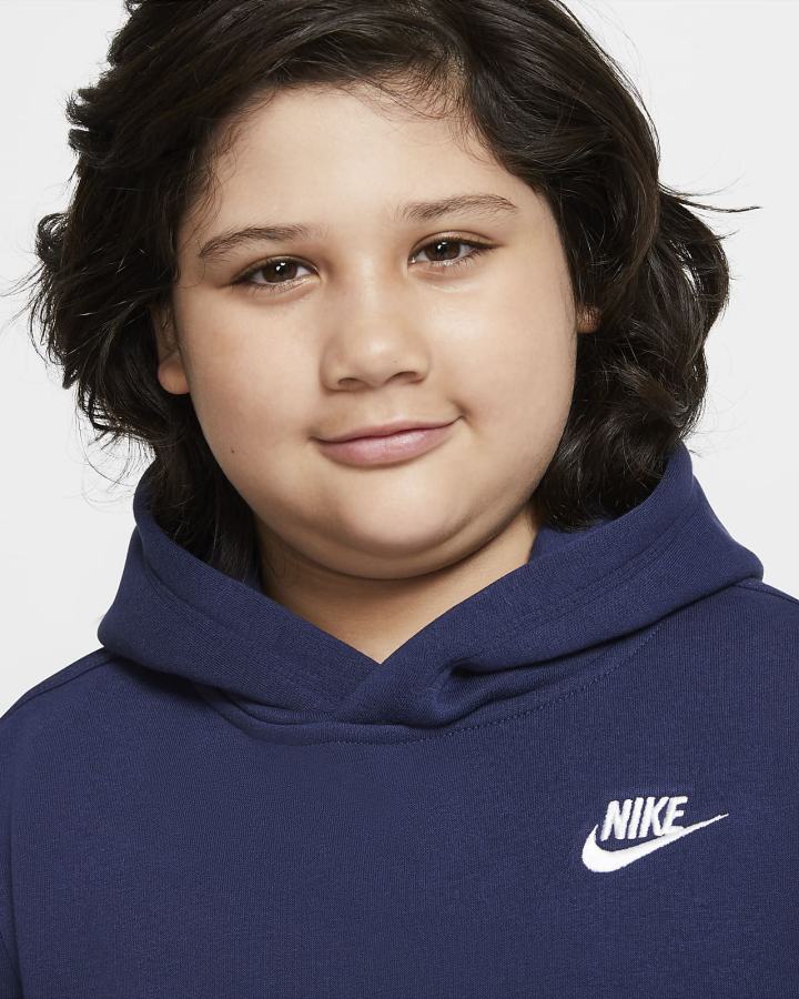 Sudadera Con Capucha Nike Sportswear Club Kids Niño Azul Marino Blancas | KYAWR-0179