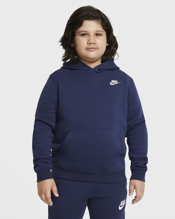 Sudadera Con Capucha Nike Sportswear Club Kids Niño Azul Marino Blancas | KYAWR-0179