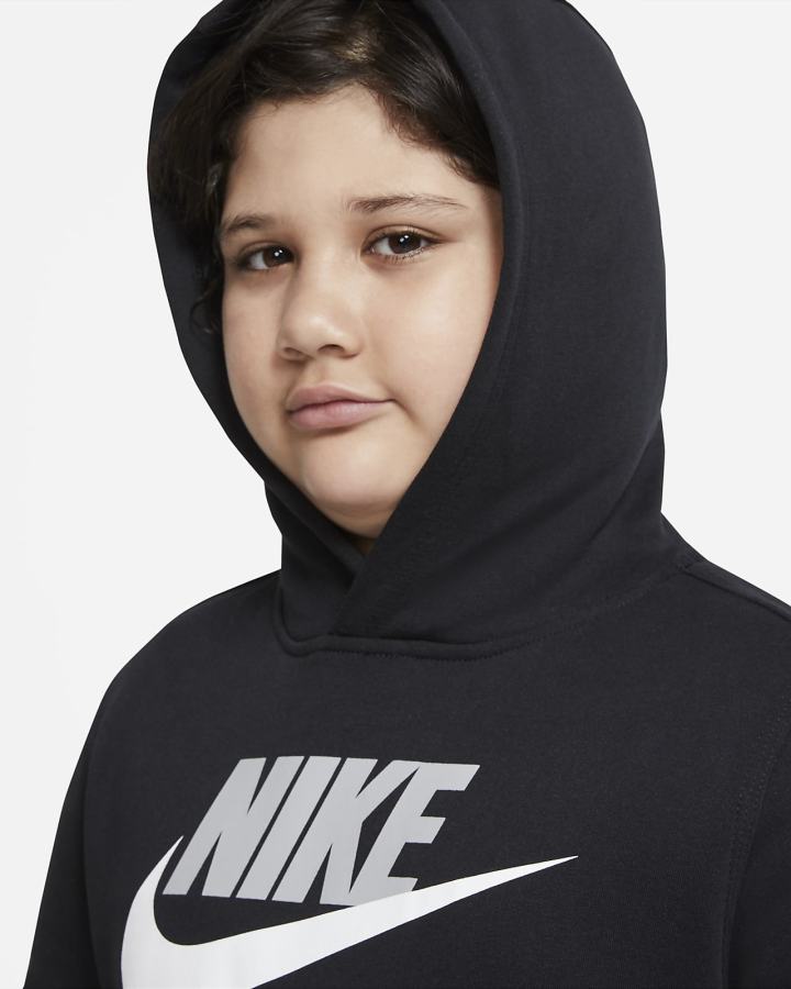 Sudadera Con Capucha Nike Sportswear Club Fleece Kids Niña Negras Gris Claro | LEMUN-1492
