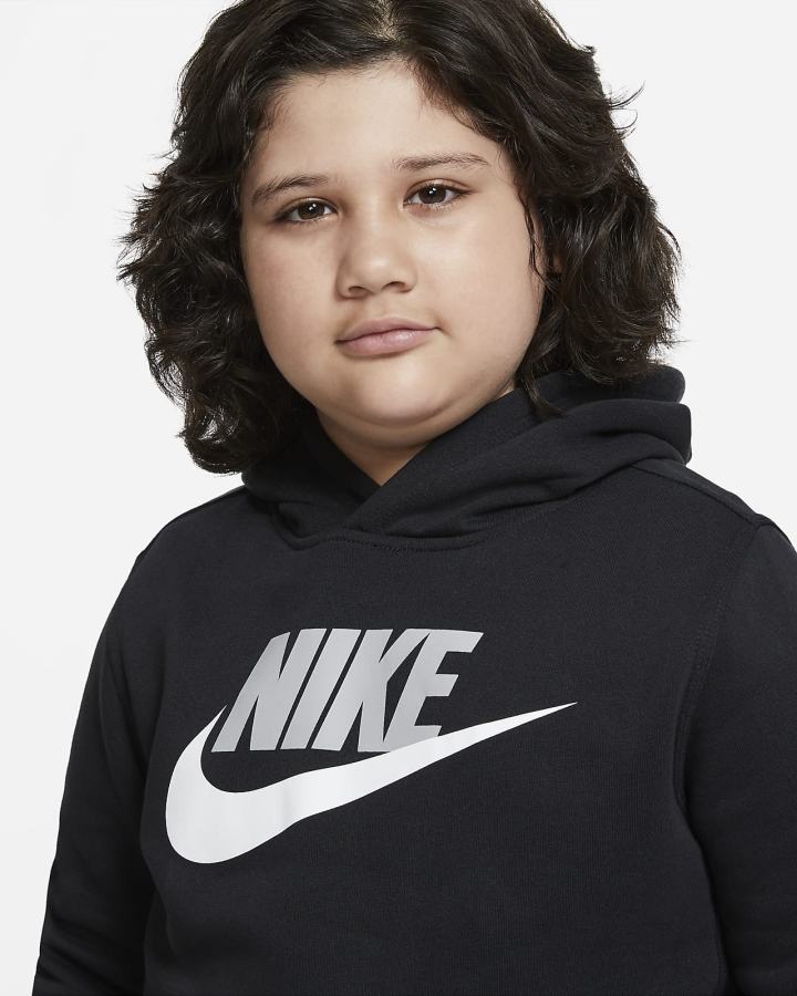 Sudadera Con Capucha Nike Sportswear Club Fleece Kids Niña Negras Gris Claro | LEMUN-1492