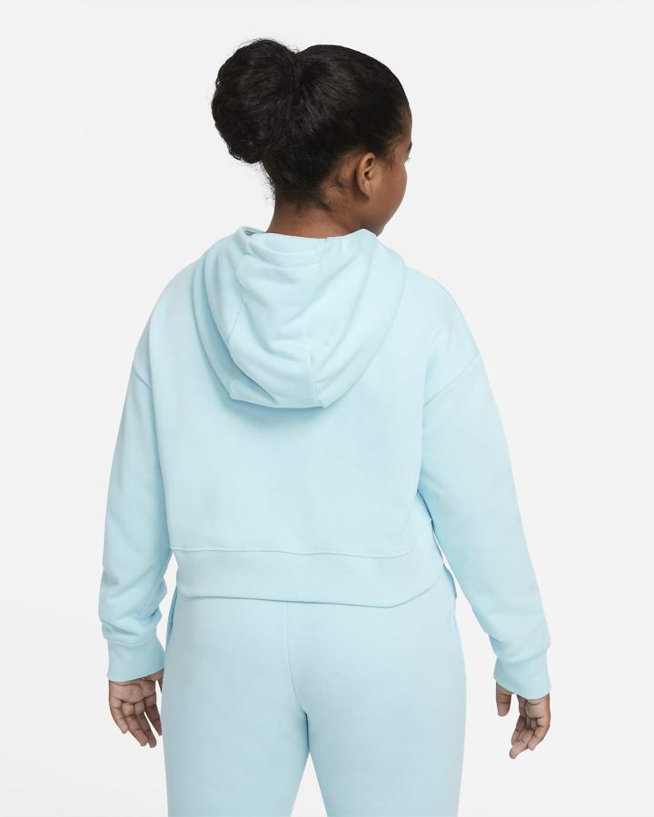 Sudadera Con Capucha Nike Sportswear Club Kids French Terry Cropped (Extended Size) Niña Blancas | LHVQE-9427