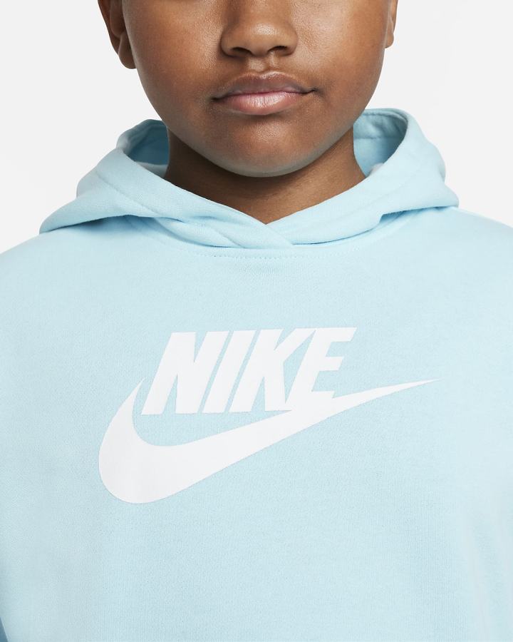 Sudadera Con Capucha Nike Sportswear Club Kids French Terry Cropped (Extended Size) Niña Blancas | LHVQE-9427