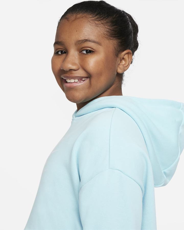Sudadera Con Capucha Nike Sportswear Club Kids French Terry Cropped (Extended Size) Niña Blancas | LHVQE-9427