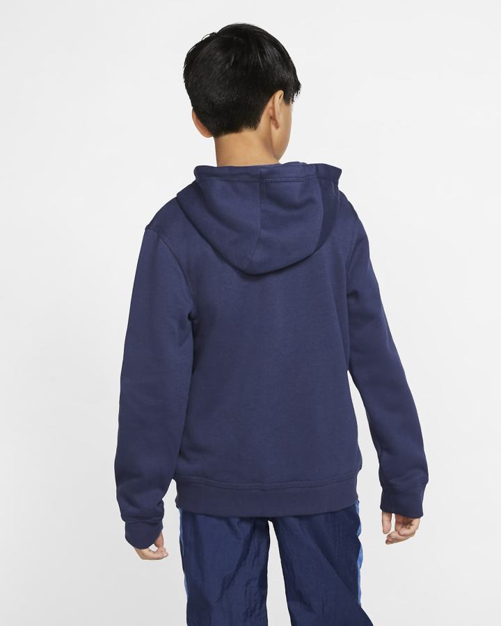 Sudadera Con Capucha Nike Sportswear Club Kids Full-Zip Niño Azul Marino Blancas | LXHOF-7284