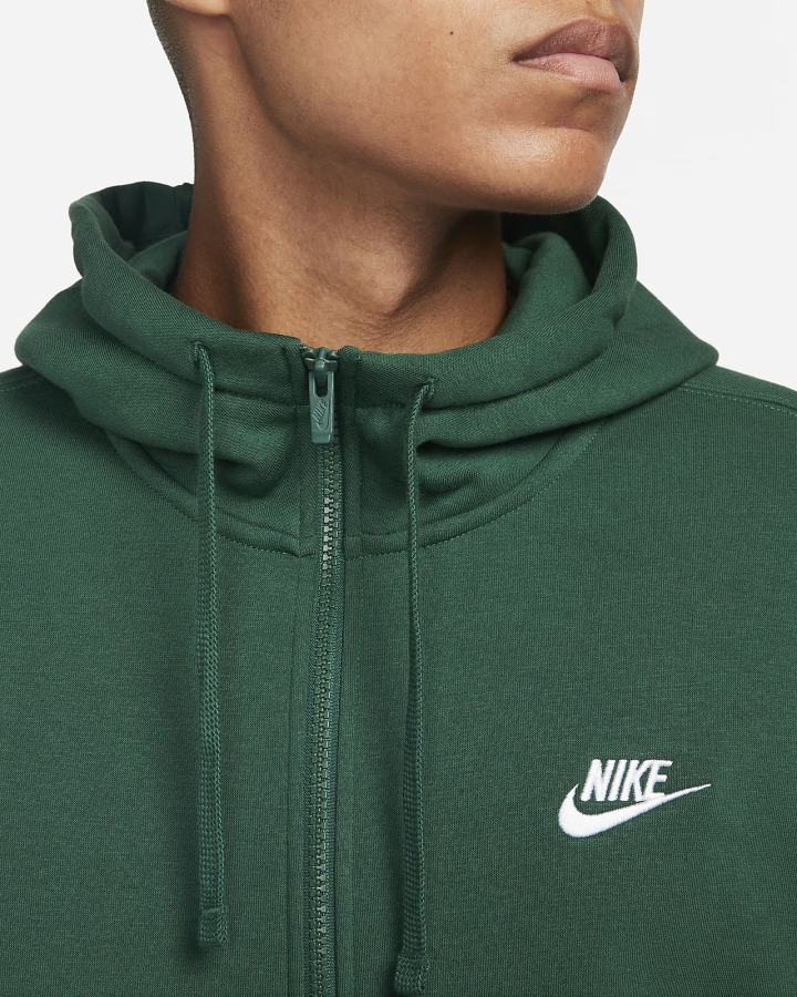 Sudadera Con Capucha Nike Sportswear Club Fleece Full-Zip Hombre Verde Blancas | LYPOM-7504