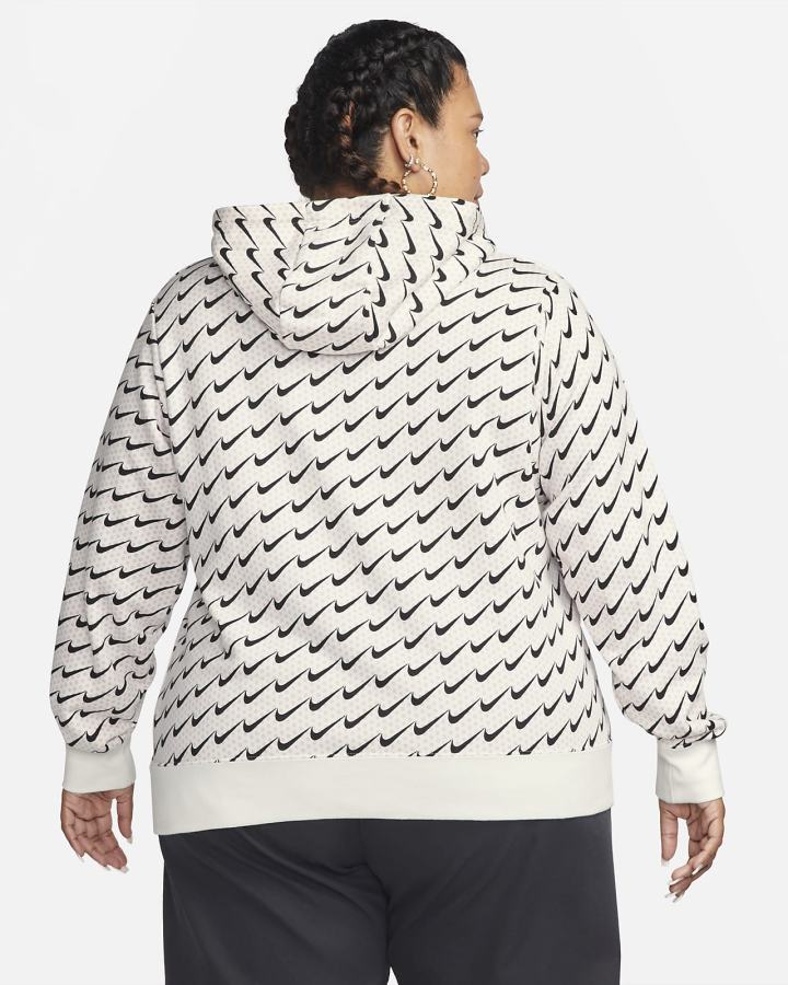 Sudadera Con Capucha Nike Sportswear Club Fleece Monogram (Plus Size) Mujer Blancas Negras | MOYBT-0631