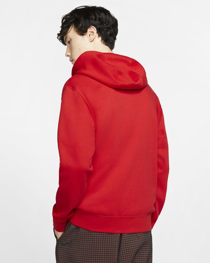 Sudadera Con Capucha Nike Sportswear Club Fleece Full-Zip Hombre Rojas Blancas | NTPLM-4362