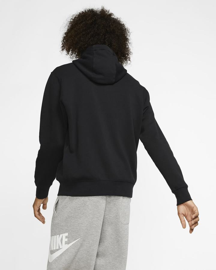 Sudadera Con Capucha Nike Sportswear Club Fleece Full-Zip Hombre Negras Blancas | NWIJC-3820