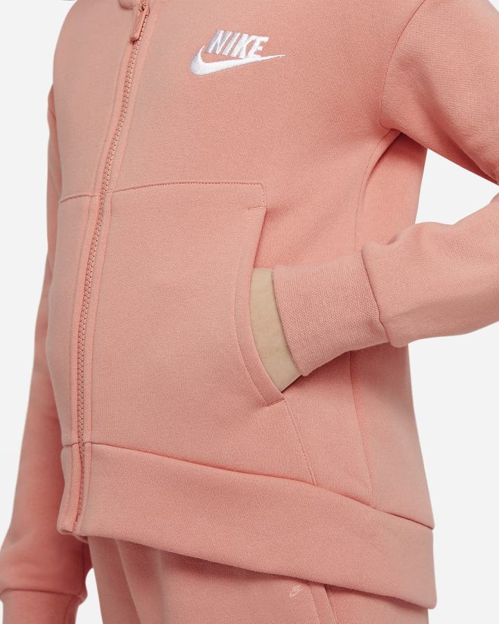 Sudadera Con Capucha Nike Sportswear Club Fleece Kids Full-Zip Niña Blancas | NWXDC-5328