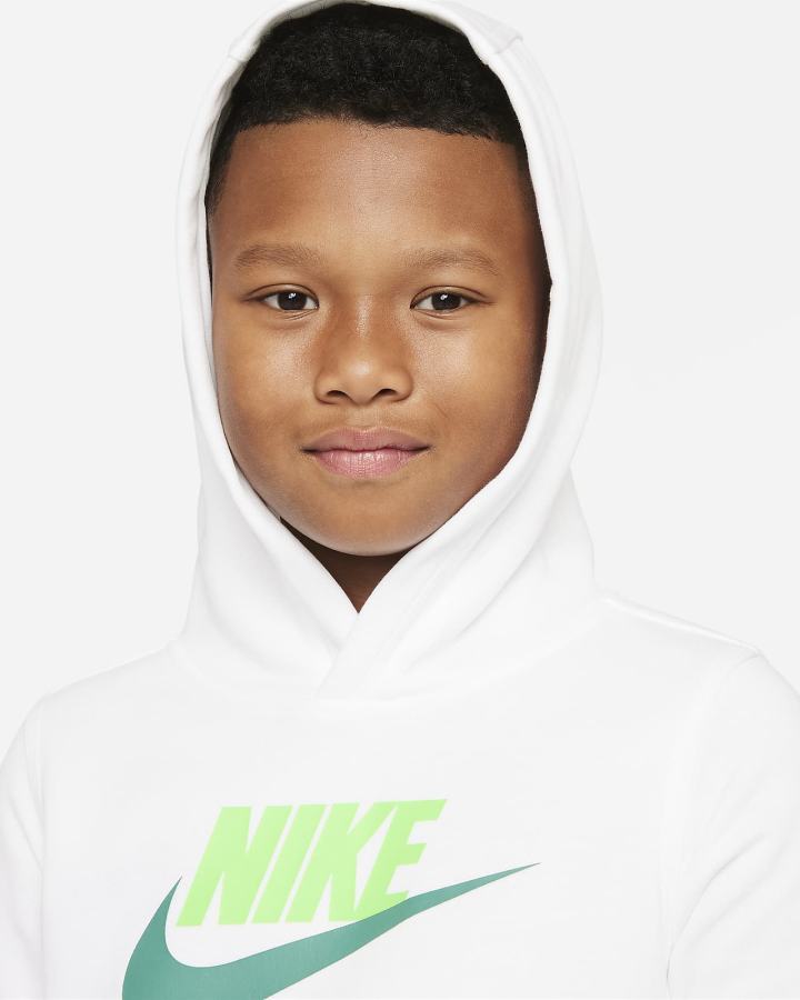 Sudadera Con Capucha Nike Sportswear Club Fleece Kids Niña Blancas Verde | NXKZO-9463