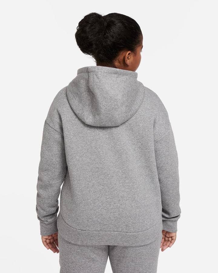 Sudadera Con Capucha Nike Sportswear Club Fleece Kids Full-Zip Niña Gris Oscuro Blancas | OAFXE-4250