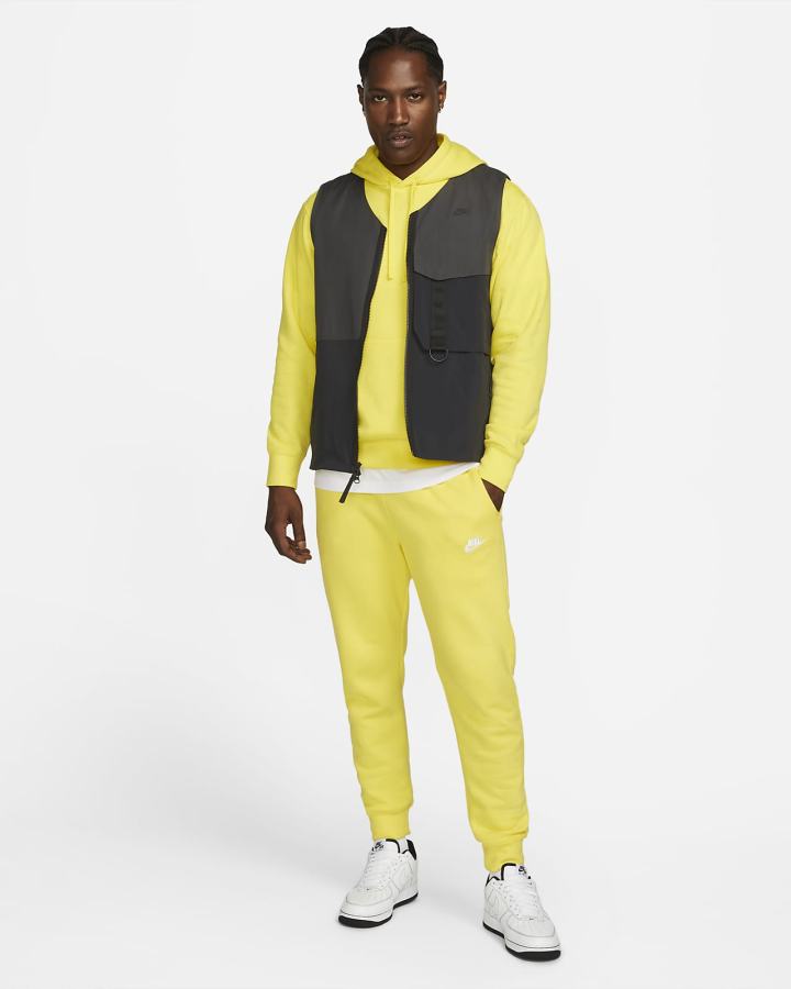Sudadera Con Capucha Nike Sportswear Club Fleece Hombre Amarillo Blancas | OGTBS-5618