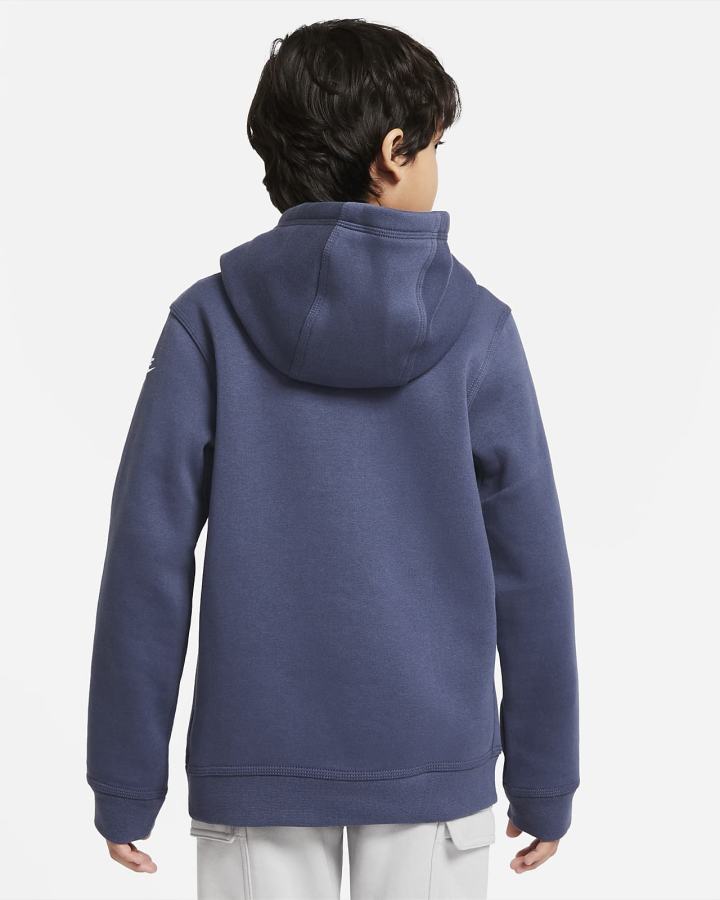Sudadera Con Capucha Nike Sportswear Club Kids Estampadas (Extended Size) Niño Azules Blancas | OJIAF-3806