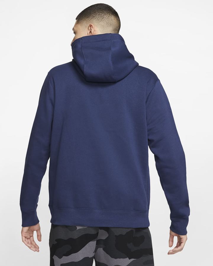 Sudadera Con Capucha Nike Sportswear Club Fleece Mujer Azul Marino Blancas | PNBIG-9147