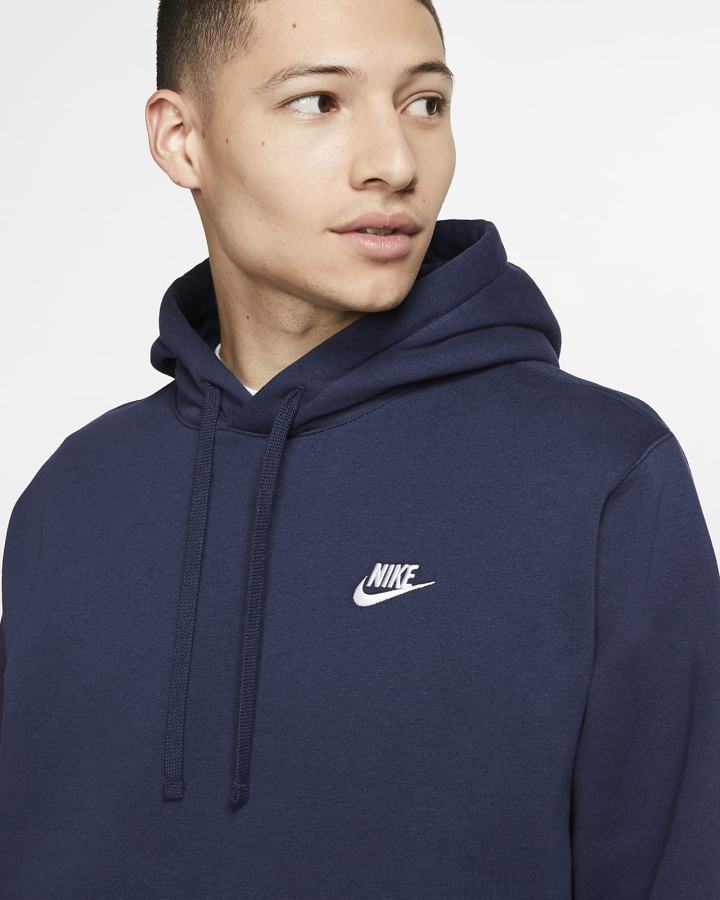 Sudadera Con Capucha Nike Sportswear Club Fleece Mujer Azul Marino Blancas | PNBIG-9147