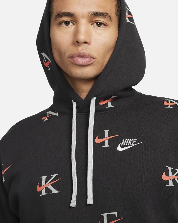 Sudadera Con Capucha Nike Sportswear Club Hombre Negras Naranjas | PWFEL-0612