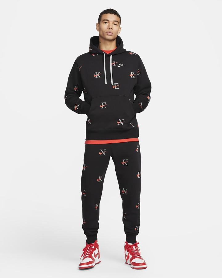 Sudadera Con Capucha Nike Sportswear Club Hombre Negras Naranjas | PWFEL-0612