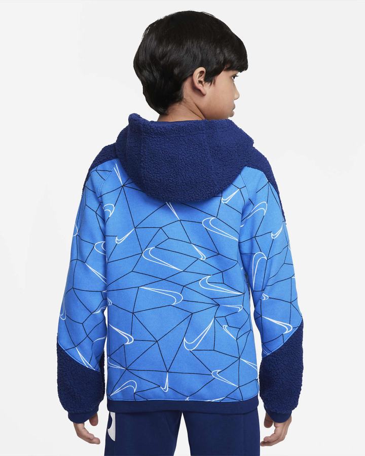 Sudadera Con Capucha Nike Sportswear Club Kids Winterized Full-Zip Niño Azules Azul Real Metal Plateadas | PXREL-4201