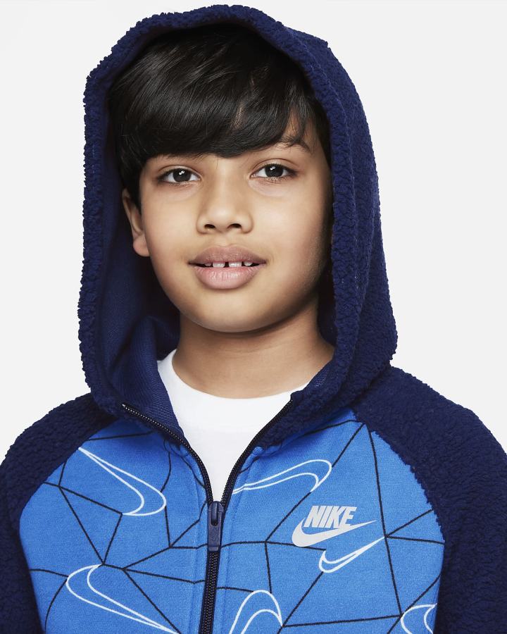 Sudadera Con Capucha Nike Sportswear Club Kids Winterized Full-Zip Niño Azules Azul Real Metal Plateadas | PXREL-4201